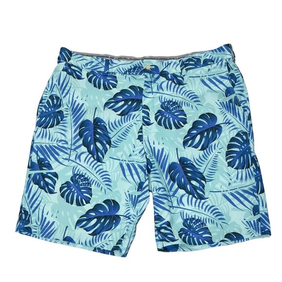 WALTER HAGEN 11 MAJORS Mens Blue Floral Walking Shorts Polyester Zip Fly Size 40 - Picture 3 of 10